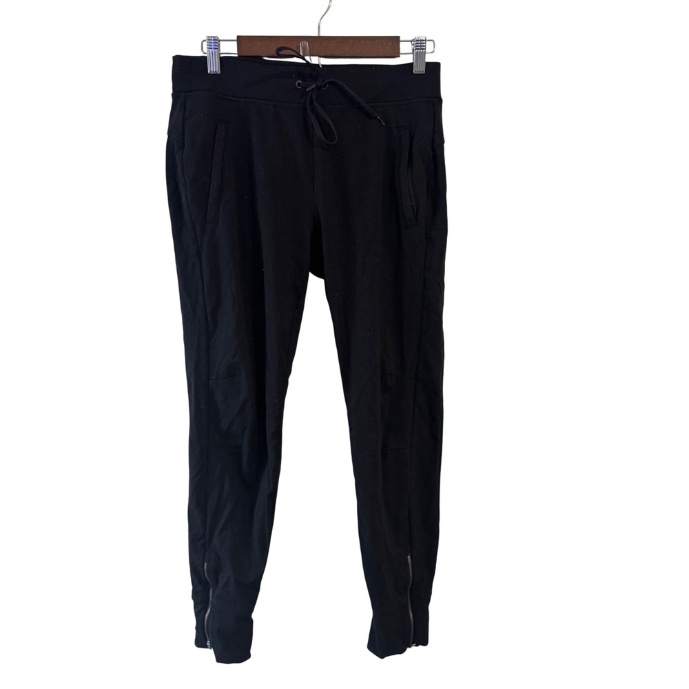 Athleta Metro High Rise Jogger Pants Black Ankle Zip Pockets 194795 Womens Small